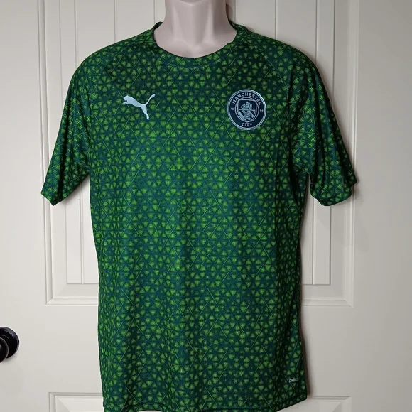 Puma Men's Manchester City Pre-Match Jersey Green Vert Terrain 782167-13 Sz M - Picture 3 of 8